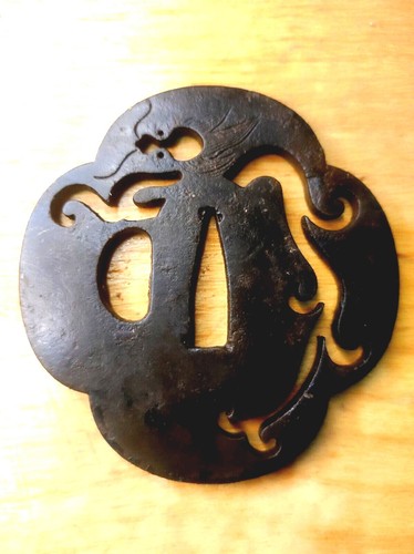 Tsuba sukashi katana dragon - katana,